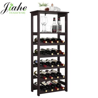 China Sustainable Bamboo Wine Bottle Rack Wine Display Rack for sale