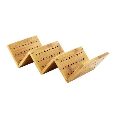 China Sustainable Bamboo Taco Rack Holder Taco Tray for sale