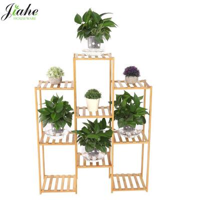 China CLASSIC Bamboo Wooden Plant Stand Shelf Flower Pots Rack Flower Display Rack for sale