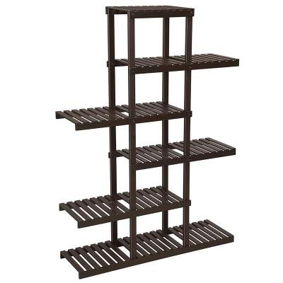 China CLASSIC Bamboo Plant Rack 6 Tier Plant Shelf Rack Indoor Outdoor Plant Display Stand for sale