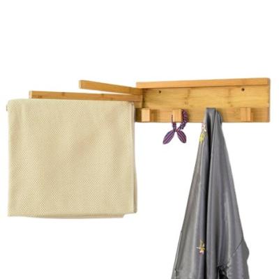 China Eco - Friendly Modern Bamboo Wood Wall Mounted Coat Rack , Towel Rail for sale