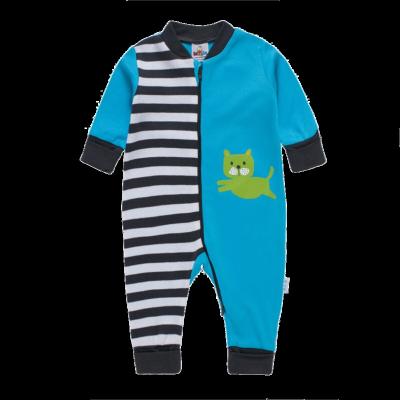 China Relaxation Baby Spring and autumn long sleeve romper baby striped cartoon zipper cotton crawling clothes for sale