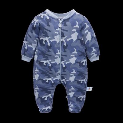 China 100% Cotton Manufacturers wholesale striped zipper romper pajamas baby boys and girls crawling baby clothes for sale