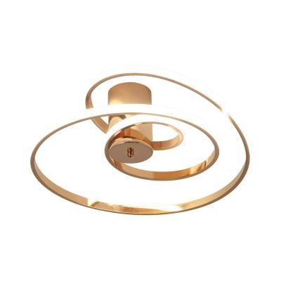 China Modern Bedroom D50cm D70cm Aluminum Gold Hanging Lamp Led Circle Ring Pendant Led Lamp for sale