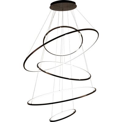 China Modern Muti-Laminor Low Price Hotel Lobby Stair Ring High Ceiling Ring Designer Hanging Led Pendant Light for sale