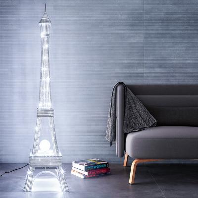 China Factory Directly Wholesale Handmade Modern Aluminum Wire Artificial Eiffel Tower Shelf Floor Lamp Bedroom for sale