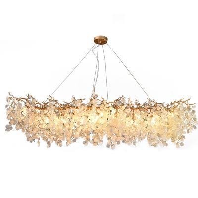 China Custom Modern Brass Luxury Modern LED Gold Ceiling Crystal Chandelier for Hotel Home Dining Living Room for sale