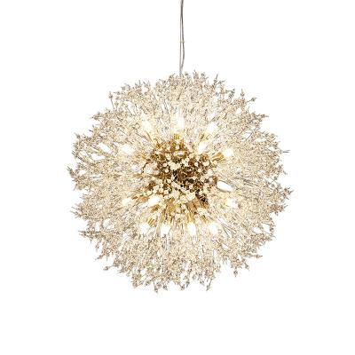 China Modern Cheap Gold Ball Shape Restaurant Home Price Sputnik Light European Luxury Glass-metal Pendant Chandelier for sale