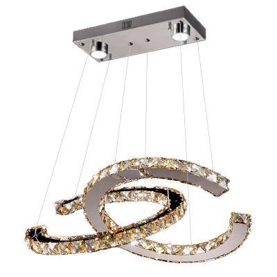 China Best selling luxury hotel lobby villa living room circle modern crystal decorative led pendant light for sale