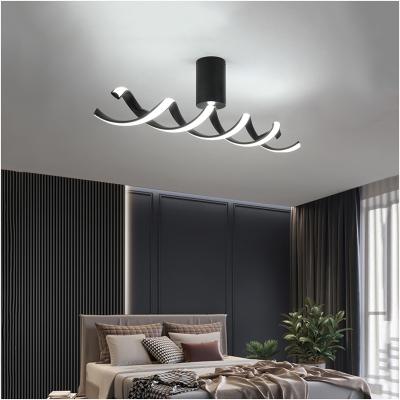 China New Design Fashion Modern Nordic Simple Dining Room Office Hanging Waves LED Acrylic Pendant Lamp for sale