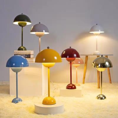 China Nordic contemporary living room bed side reading macaron creative small mushroom metal Nordic decorative table lamp for sale