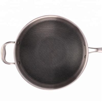 China Factory Wholesale Non Stick Stainless Steel Viable Electric Frying Pan 32cm 34cm With Cover For Steak Non Stick Anti Scratch Honeycomb for sale