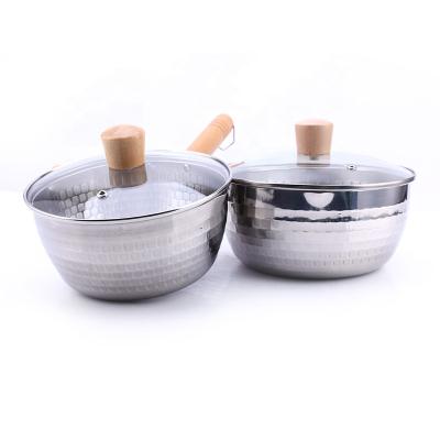 China Detachable Handle Stocked Cooking Snow Pan 403 Stainless Steel 304 Sauce Pan for sale