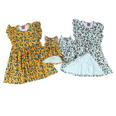 China Breathable Baby Clothes For Girls Leopard Sleep Dress For 6 To 14 Years Old Little Girls Float Top Baby And Doll Dresses for sale