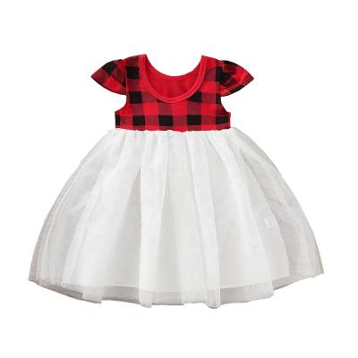 China Christmas Boutique Toddler Girl Summer Tulle Dress Breathable Kids Fashion Plaid Dresses 3 Years To 4 Years Dress for sale