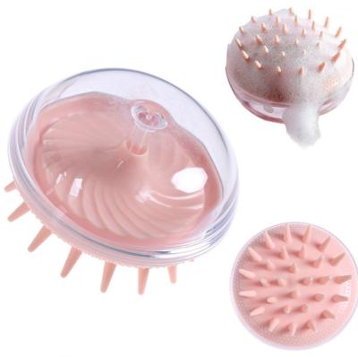 China 2021 Custom Hair Brush Logo Silicone Scalp Brush Massage Scalp Brush Waterproof Hair Shampoo Comb Massager Salon for sale