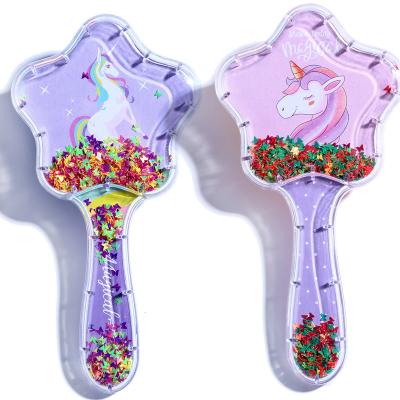 China Professional Glitter Waterproof Wholesale Star Shaped Paddle Hair Brush for Child and Adult Hair Brush for sale