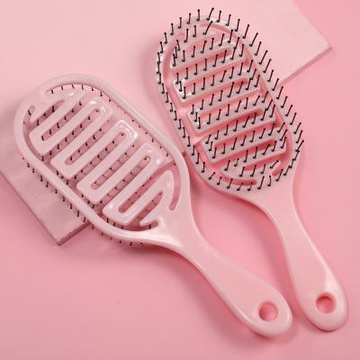 China Fashionable Appearance Accept Custom Color Hair Brush Massage Pink Hair Brush For Girls And Women Pins Nylon ABS Plastic Hair Brush for sale