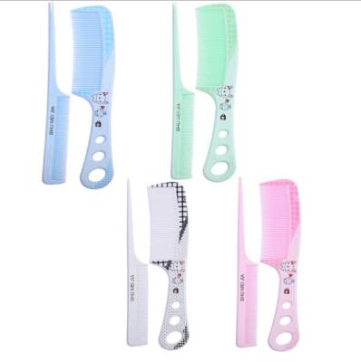 China Hairbrush Maker 2 Pieces Cartoon Picture Kids Hair Brush Maker Plastic Rat Straightener Comb Tail Coloring Hairbrush Set For Girls for sale