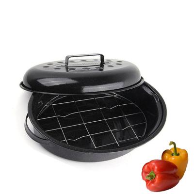 China Non-viable Stick Oval Bakeware Carbon Steel Coating Roaster Pan For Restaurant Home for sale