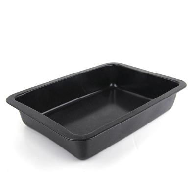 China Sustainable Wholesale Carbon Steel Pizza Tray / Roasting Tray Black Enamel Roasting Pan Outdoor for sale