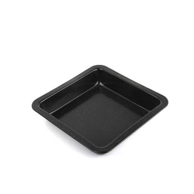 China Durable Black Enamel Kitchen Pizza Tray / Roasting Tray Carbon Steel Roasting Pan Outdoor for sale