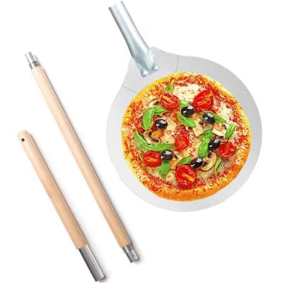 China Sustainable Chef Aluminum Metal Tools Pizza Peel Shovel With Removable Wooden Handle For Easy Storage 16