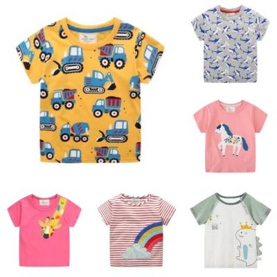 China Wholesale Kids Summer Anti Shrink Clothes Short Sleeve Baby T-shirt Boys Clothing Set Denim Pants Cartoon Suit Boy Set for sale