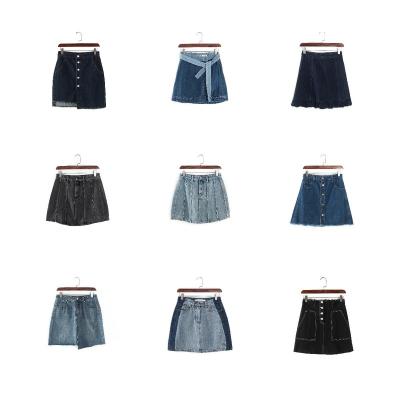 China 2023 New Arrivals Breathable Plus Size 5XL Denim Skirt Jean Shorts Women High Quality Shorts Mini Sexy Irregular Jean Skirt for sale