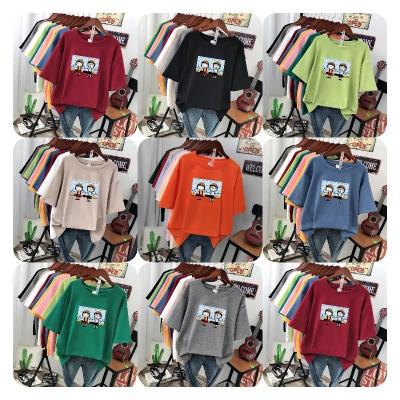 China 2023 Summer Leopard Print Color Block Women's T-shirt Vintage Short Sleeve T-shirt Anti-Wrinkle for sale