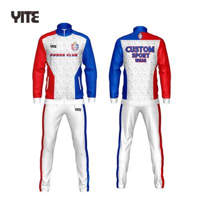 China Custom sublimation men's/women's training tracksuit sets YITE design tracksuit printing logo for free fitted tracksuit for sale