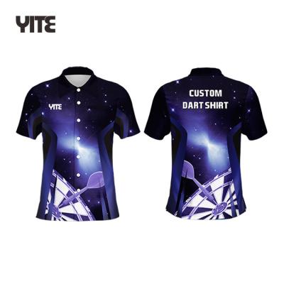 China YITE Design Sublimation Darts Jersey Uniform With Zipper For Team Custom Dart Shirt Accept Customzied Size for sale