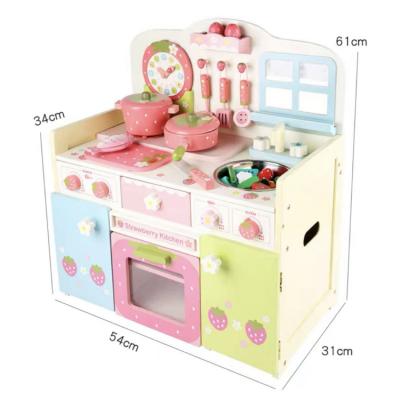 China Preschool Kids Toy Kitchen Set Wholesale Wooden Children Pretend Cooking Play Set for sale