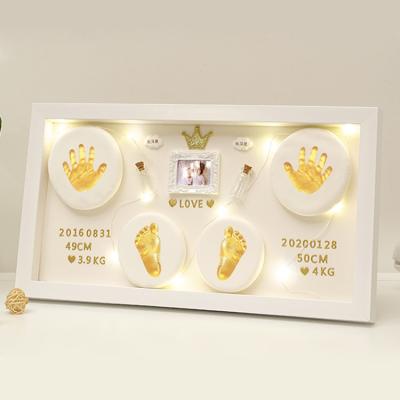 China Clay Fluffy Material Handprint Newborn soft footprint high quality non-toxic safe for sale