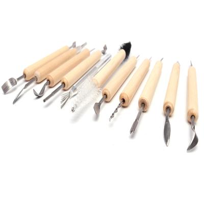 China 11 Pcs Eco-friendly Pottery Ceramics Clay Sculpture Kit Knife Wood Carving Tool for sale