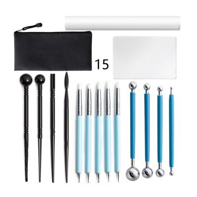 China 15 Pcs Stainless Steel Modeling Ceramic Pottery Eco - Friendly Clay Sculpture Tools for sale