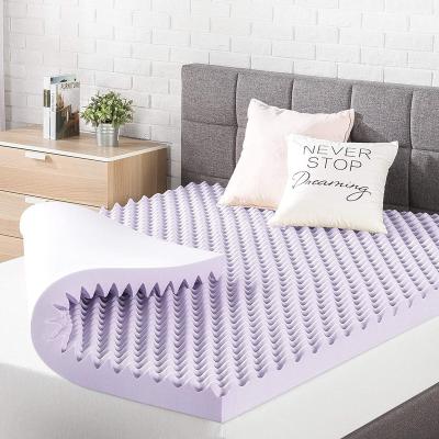 China Lavender 30D Herbal Air Foam Memory Foam Mattress Pad Bed Topper Collapsible With Egg Crate for sale