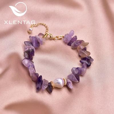 China Jewelry 2022 New Ethnic Natural Amethyst Baroque Bead Bracelet For Girl Gifts Luxury Stone Bracelet for sale