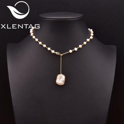 China CLASSIC Hot Selling Natural Freshwater Baroque Pearl Necklace 18k Gold Plated Pendant Necklace Women Jewelry for sale