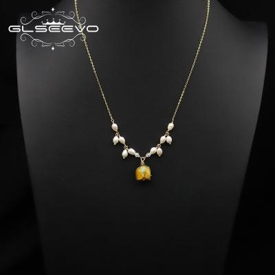 China Long even necklace copper gold plated jewelry new sweater necklace natural pearl ethnic simple necklace for sale