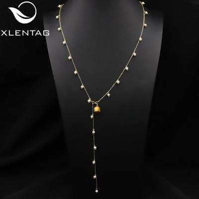 China New Sweater Necklace Natural Pearl Ethnic Simple Flower Long Necklace Pendant Gold Necklace for sale