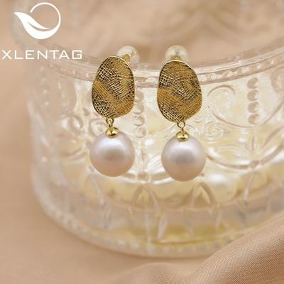 China Korea Metal Sheet 925 Sterling Silver Earrings Natural Pearl Ethnic Irregular Girl Earrings for sale