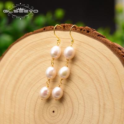 China 2022 Ethnic New Freshwater Pearl Long Drop Earrings For Women Gift Earrings Jewelry Minimalist Earrings for sale