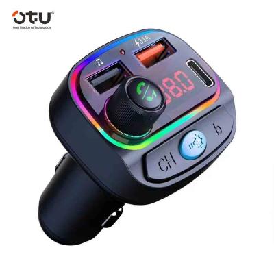 China OFF Hot Selling Fm Car Lights 3.1A Colorful Usb Wireless Charger Multifunctional Car Mp3 Player With Usb C CM-03 for sale