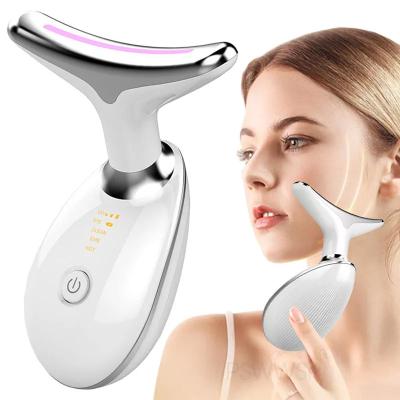 China Wrinkle Remover LED Photon Therapy Neck And Face Lifting Massager Vibration Skin Tighten Beauty Reduce Double Chin Anti-Wrinkle Remove Device for sale