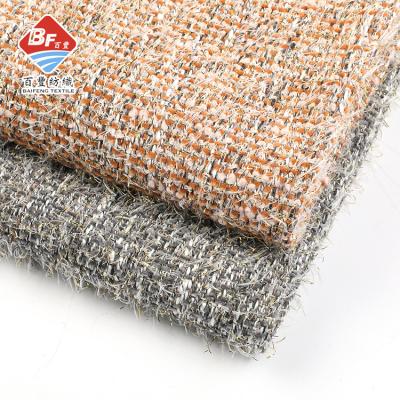 China New Style Shrink-Resistant Tweed Strength Woven Polyester Yarn Dyed Fabric For Coats for sale