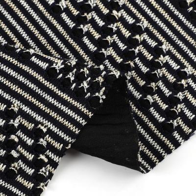 China Wind Proof Stripe Jacquard Polyester Cotton Blend Jacquard Fabric Knit Jacquard Fabric for sale