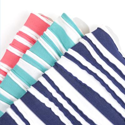 China Colorful Wind Proof Stripe Jacquard 92%T 8%SP Knit Plain Jacquard Knitting Fabric For Women Dress for sale