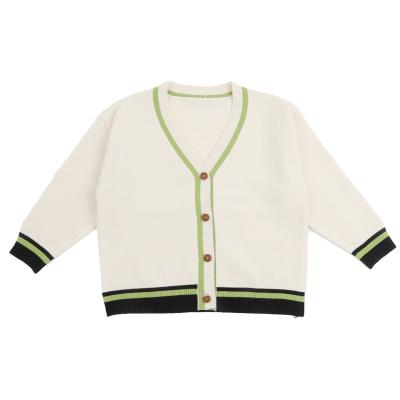 China 85% Cotton 2022 Spring Autumn Boys New Style Long Sleeve Elastic Casual V-neck Color Matching Cardigan Sweater for sale