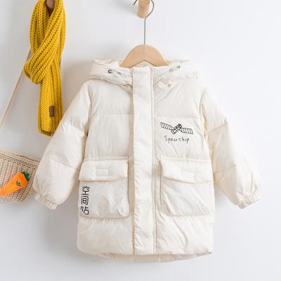 China 2022 Winter New Style Wholesale Casual White Duck Spandex/Polyester Down Jacket Girls Extra Heavy Space Printing Middle Style Down Jacket for sale